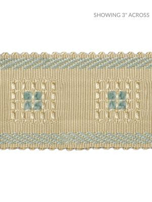 Sienese Braid Cream & Blue SCV713M0002 by Scalamandre Designer Trim 93% SILK 7% COTTON CHENILLE CHINA LIGHT DUTY Horizontal: and Vertical: 2 - Swanky Fabrics -