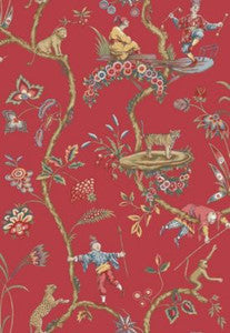 Scalamandre Wallpaper Chinoise Exotique Tomato