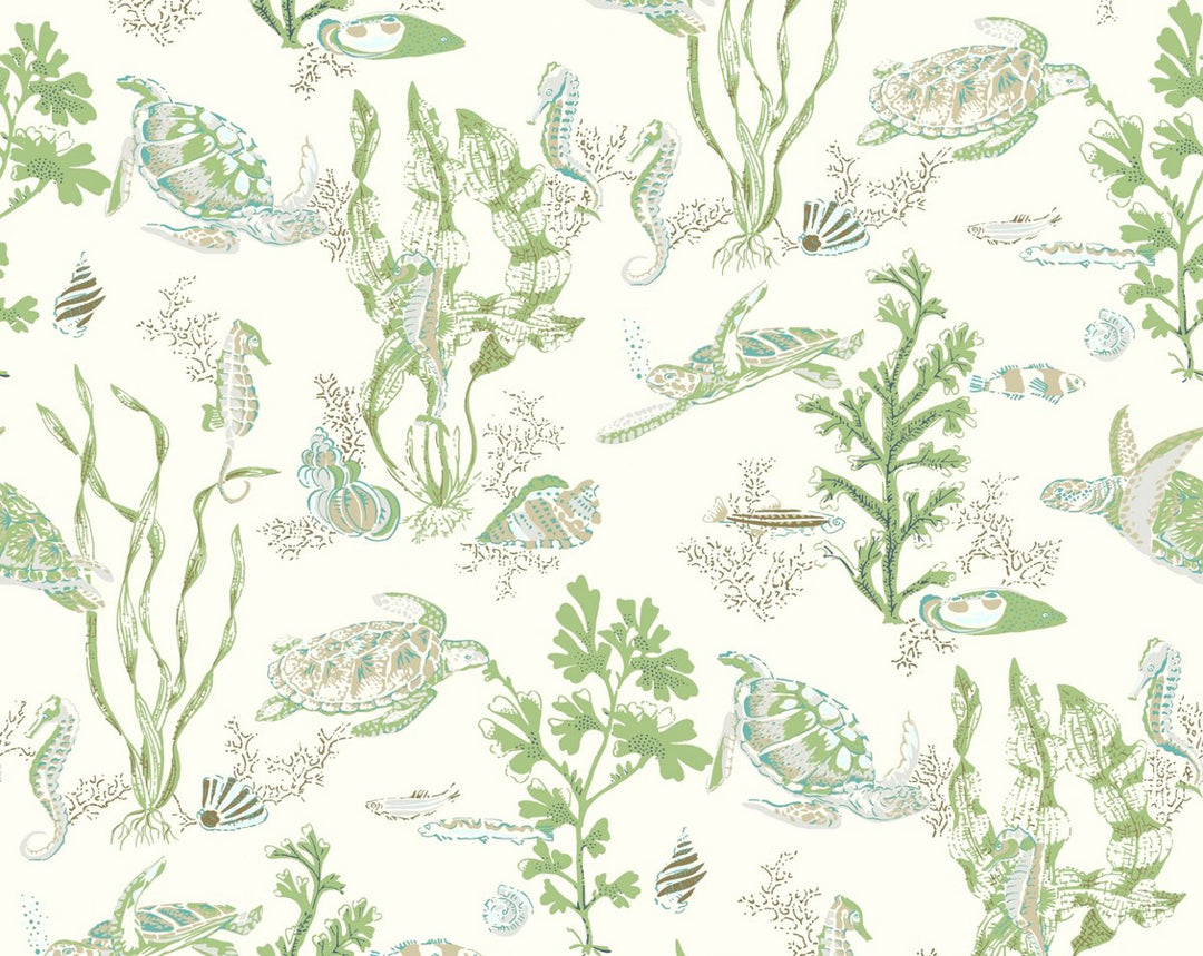 Garparilla | Vinyl Ii Seaweed SCWP88209VD0002 by Scalamandre Designer Wallpaper