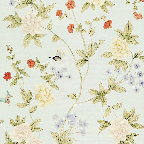 Luoyang Garden Sisal/Sky Sc 0002Wp88382 by Scalamandre
 Wallpaper USA Horizontal: 72" and Vertical: 33" 34" - Fabric Carolina -