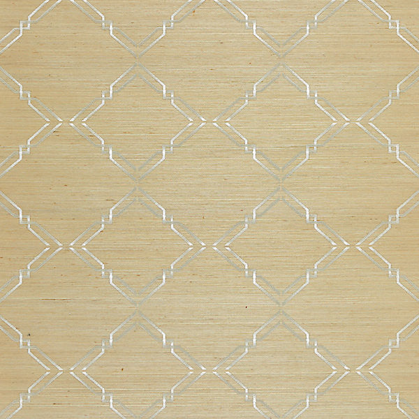 Monroe Embroidered Grasscloth/Papyrus Sc 0002Wp88383 by Scalamandre
 Wallpaper INDIA Horizontal: 7.87" and Vertical: 9" 27" - Fabric Carolina -