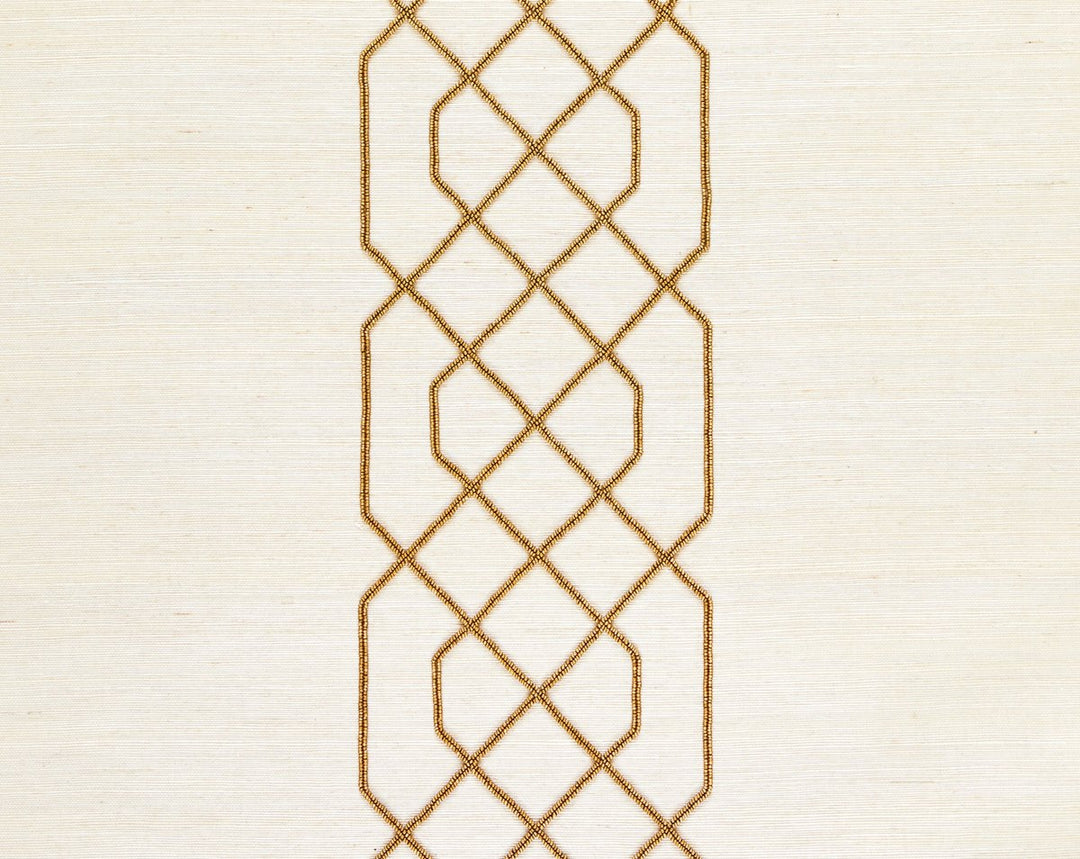 Adelaide Beaded Sisal Burnished Gold SCWP883850002 by Scalamandre Designer Wallpaper