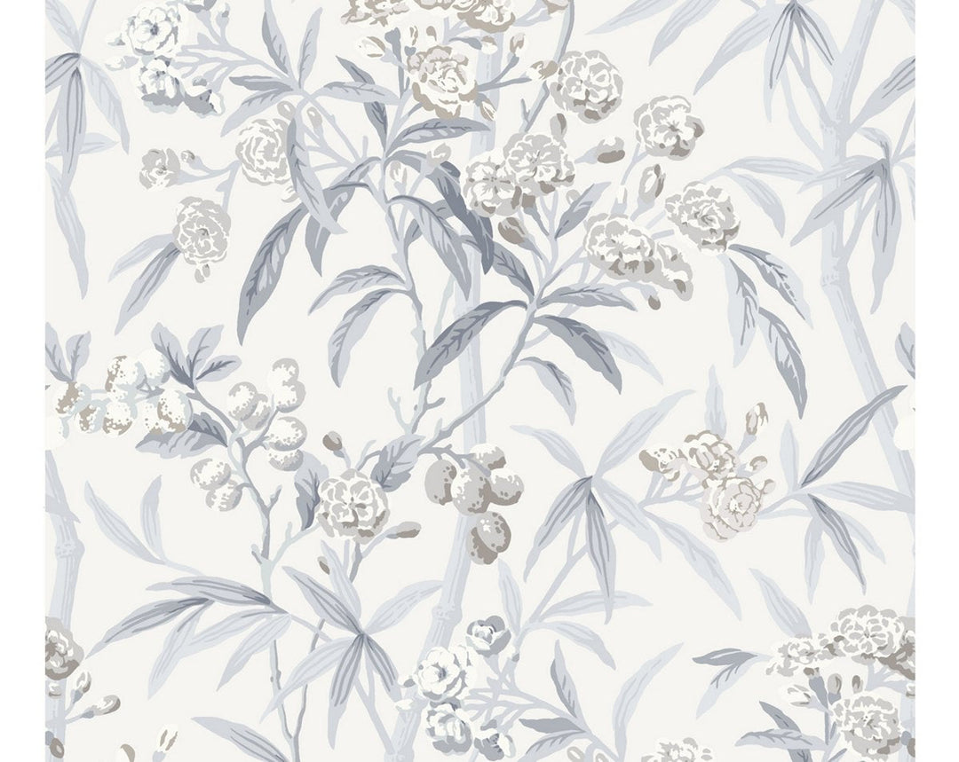 Lanai Silver Mist SCWP884310002 by Scalamandre Designer Wallpaper