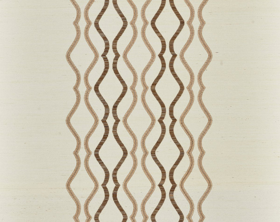 Valentina Embellished Sisal Shell SCWP884470002 by Scalamandre Designer Wallpaper