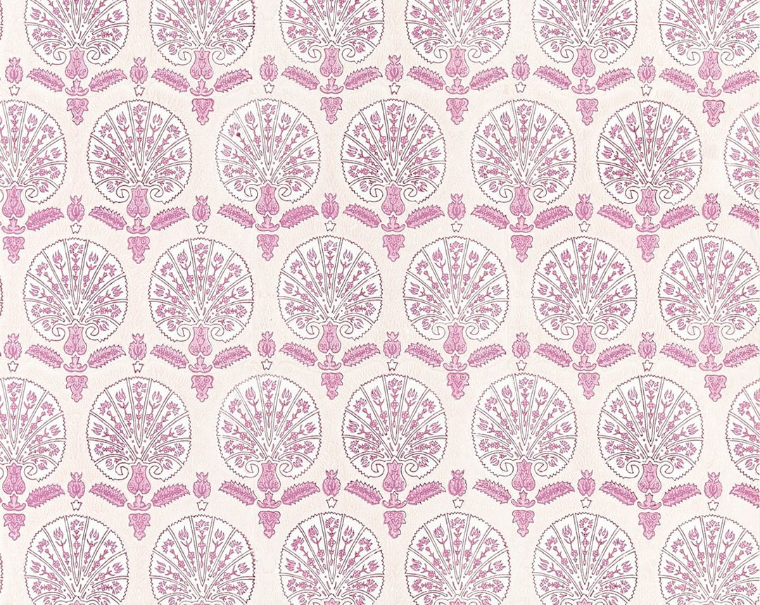 Karanfil Block Print Wallpaper Rose Petal SCWP885600002 by Scalamandre Designer Wallpaper