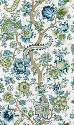 Metropolitan Palampore Aegean SCWP885610002 by Scalamandre Wallpaper THE METROPOLITAN MUSEUM OF ART U.S.A. Horizontal: 45.25" and Vertical: 27" 27 - Fabric Carolina -