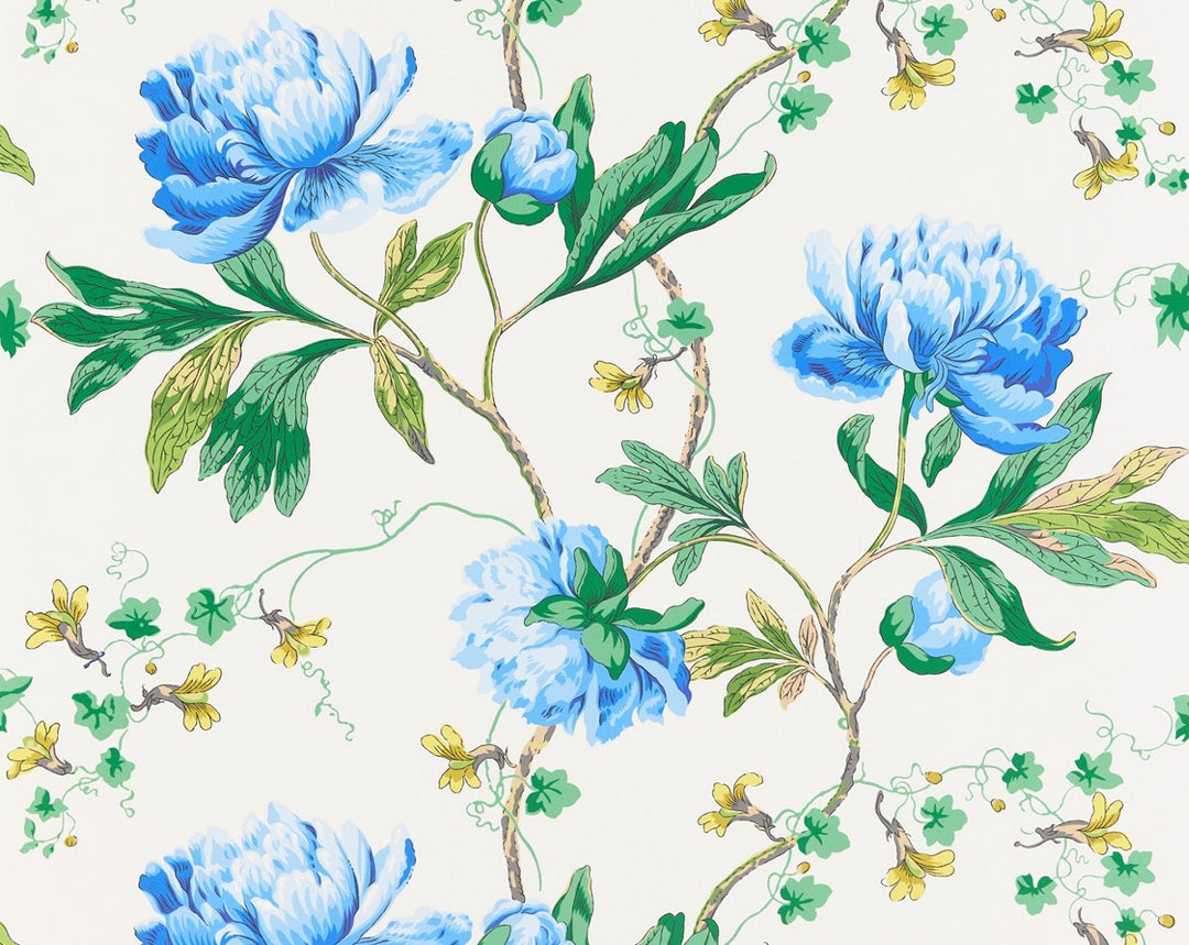 Isadora Wallcovering Bluebonnet SCWP885620002 by Scalamandre Designer Wallpaper