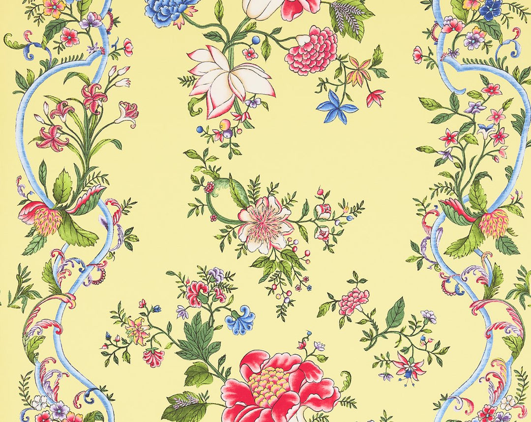 Camellia Trellis Wallcovering Butter Blue SCWP885660002 by Scalamandre Designer Wallpaper