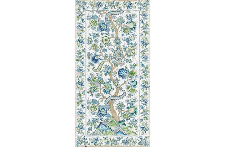 Metropolitan Palampore Mural Aegean SCWP885670002 by Scalamandre Designer Wallpaper