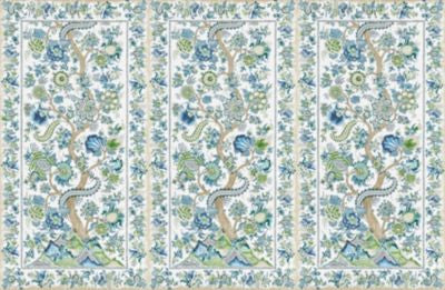 Metropolitan Palampore | Mural Aegean SCWP885670002 by Scalamandre Wallpaper THE METROPOLITAN MUSEUM OF ART U.S.A. Horizontal: 168" and Vertical: 54" 54 - Fabric Carolina -