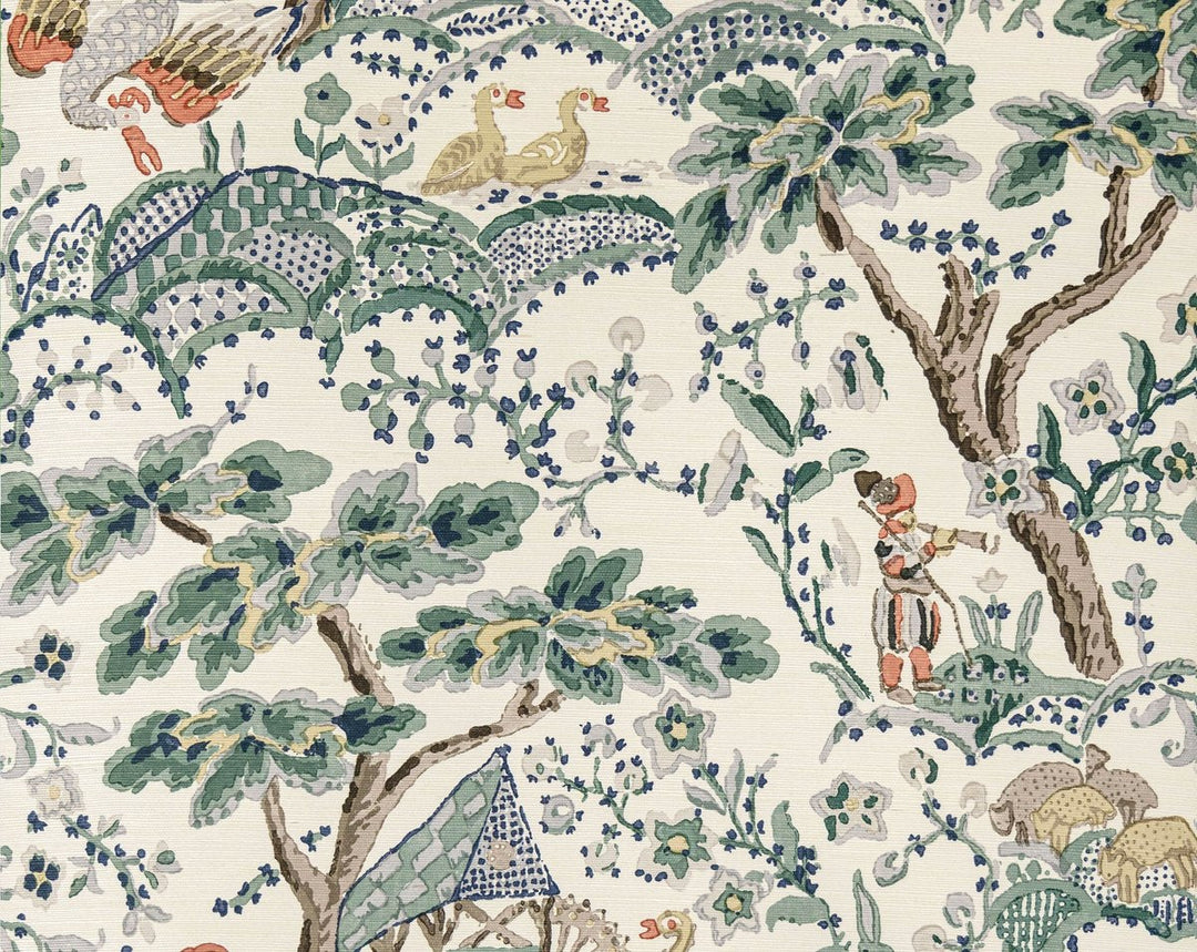 Kelmescott Wallcovering Leaf On Ivory SCWP885880002 by Scalamandre Designer Wallpaper