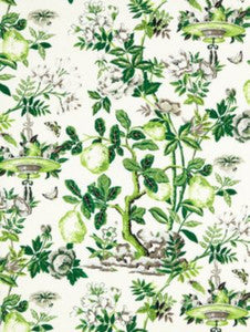 Scalamandre Fabric Shantung Garden Cotton Print Verdance