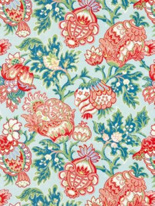 Scalamandre Fabric Canterbury Linen Print Aquamarine