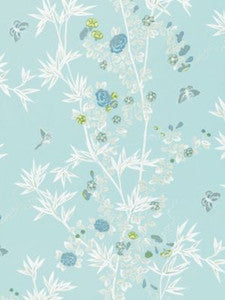 Scalamandre Fabric Jardin De Chine Print Ciel