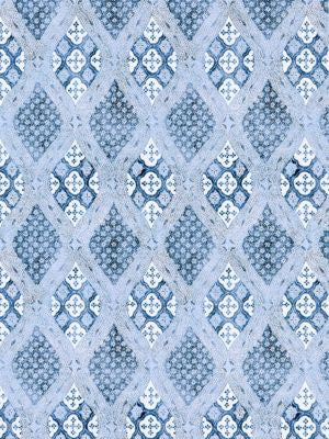 Farrah Print Lakeside SC166260003 by Scalamandre Designer Fabric PACIFICA 53% LINEN 35% COTTON 12% NYLON UNITED KINGDOM MEDIUM DUTY Horizontal: 11" and Vertical: 13.75" 55.5 - Swanky Fabrics -