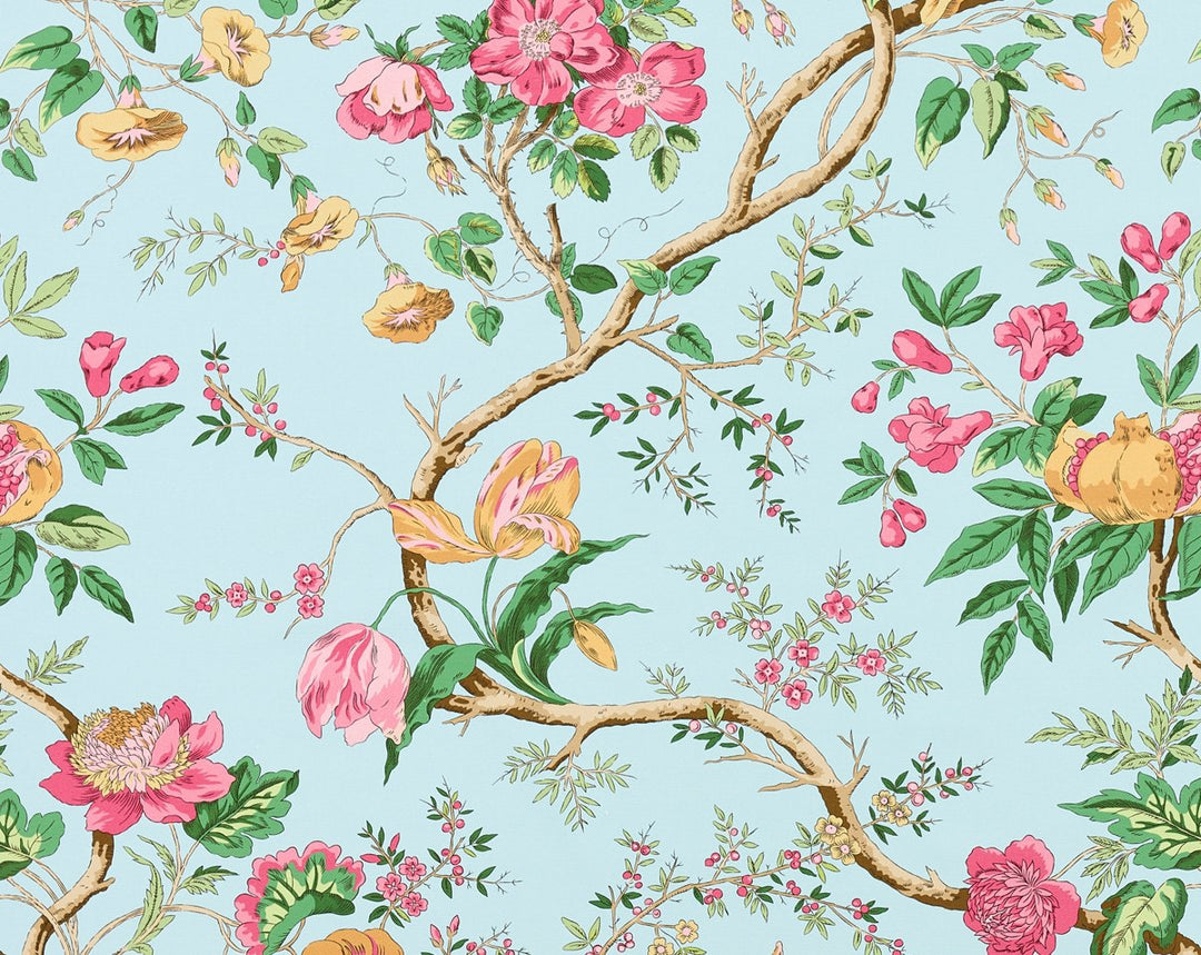 Persephone Print Spring Sky SC166510003 by Scalamandre Designer Fabric