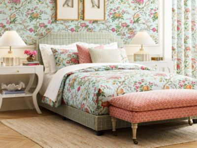 Persephone Print Spring Sky SC166510003 by Scalamandre Fabric THE METROPOLITAN MUSEUM OF ART 100% ORGANIC COTTON ITALY LIGHT DUTY Horizontal: 29.5" and Vertical: 27.25" 54.5 - Fabric Carolina -