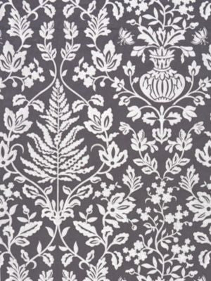Shalimar Embroidery Charcoal SC270320003 by Scalamandre Designer Fabric ORIANA 47% LINEN 25% VISCOSE 21% SPUN VISCOSE, 7% SPUN POLYESTER INDIA LIGHT DUTY Horizontal: 30.375" and Vertical: 25.5" 51 - Swanky Fabrics -