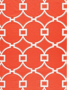 Scalamandre Fabric Circle Fret Coral
