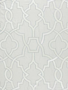 Scalamandre Fabric Damascus Embroidery Pearl Grey