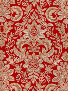 Scalamandre Fabric Elizabeth Damask Embroidery Carnelian