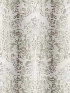 Scalamandre Fabric Sorrento Linen Damask Zinc