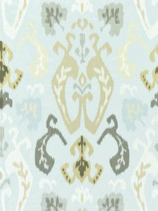 Scalamandre Fabric Mandalay Ikat Embroidery Mineral