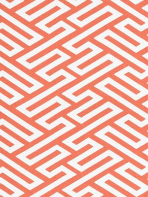 Canton Fret Applique Coral SC272180003 by Scalamandre Designer Fabric CHINOIS CHIC 85% LINEN 13% COTTON 2% VISCOSE INDIA LIGHT DUTY Horizontal: 8" and Vertical: 8" 50 - Swanky Fabrics -