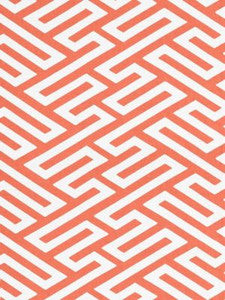 Scalamandre Fabric Canton Fret Applique Coral
