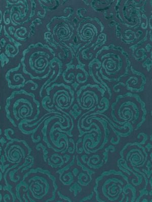 Cirrus Velvet Damask Emerald SC272190003 by Scalamandre Designer Fabric CHINOIS CHIC 3% POLYESTER, 62% COTTON 32% VISCOSE 3% LINEN INDIA MEDIUM DUTY Horizontal: 45.5" and Vertical: 26.5" 53 - Swanky Fabrics -