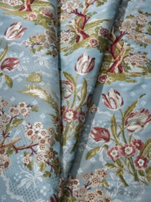Avignon Brocade Peach Sky SC273220003 by Scalamandre Fabric THE METROPOLITAN MUSEUM OF ART 89% VISCOSE 8% SILK 3% POLYESTER ITALY MEDIUM DUTY Horizontal: 19.25" and Vertical: 18" 54 - Fabric Carolina -