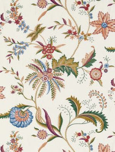 Seraphine Embroidered Silk Jewel Multi SC273250003 by Scalamandre Fabric