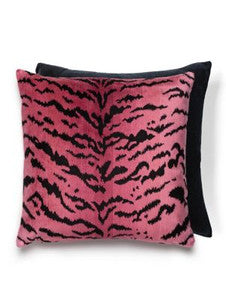 Scalamandre Pillows TigreVelvet Pillow 22 X 22 - Reds & Black Black