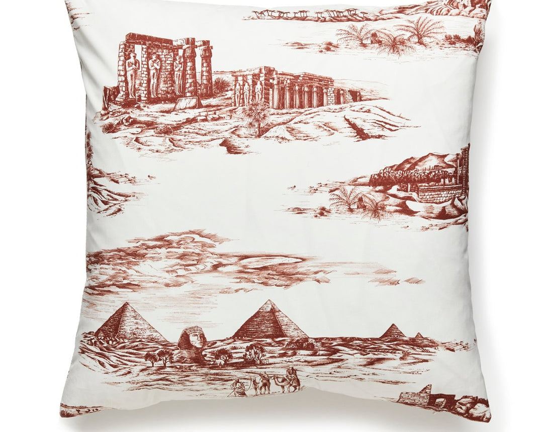 Cairo Toile Pillow 22 X 22 - Red Clay SCCAIRPILL0003 by Scalamandre Designer Pillow