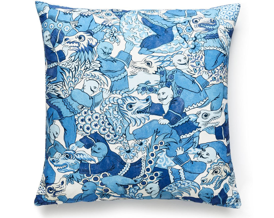 Dragon Dance Pillow 22 X 22 - Porcelain SCDRAGPILL0003 by Scalamandre Designer Pillow