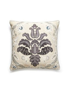 Scalamandre Pillows Isabella Embroidery Pillow 22 X 22 - Graphite