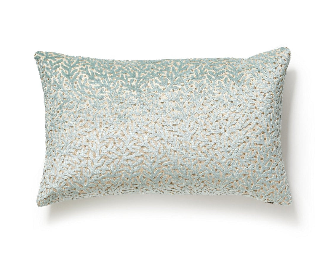 Corallina Velvet Pillow 14 X 22 - Lagoon SCLBDK270770003 by Scalamandre Designer Pillow