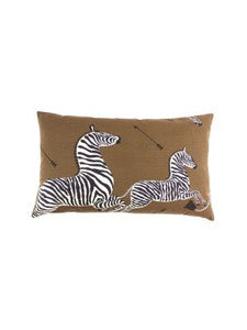 Scalamandre Pillows Zebras Pillow 14 X 22 - Safari Brown