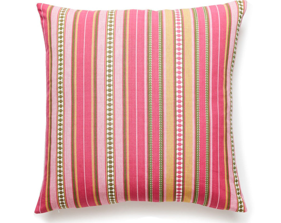 Nile Stripe Pillow 22 X 22 - Rose Garden SCNILEPILL0003 by Scalamandre Designer Pillow
