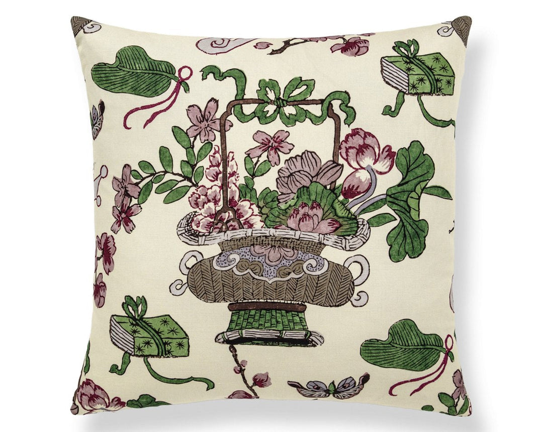 Shanghai Blossoms Pillow 22 X 22 - Mulberry SCSDDK165910003 by Scalamandre Designer Pillow