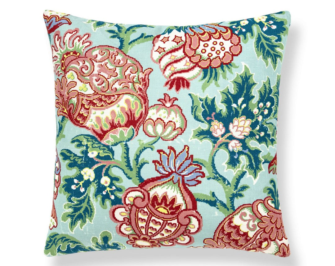 Canterbury Linen Pillow 22 X 22 - Aquamarine SCSDDK165930003 by Scalamandre Designer Pillow