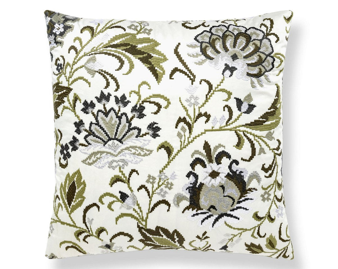 Delphine Embroidery Pillow 22 X 22 - Ash SCSDDK271730003 by Scalamandre Designer Pillow