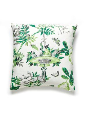 Shantung Garden Pillow 22 X 22 - Verdance SCSHANTPILL0003 by Scalamandre Designer Pillows MODERN LUXURY 100% LINEN U.S.A. Horizontal: and Vertical: 0 - Swanky Fabrics -