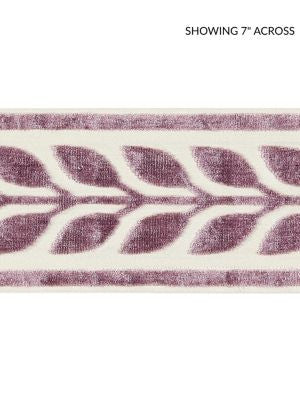 Vigne Velvet Tape Amethyst SCT32780003 by Scalamandre Designer Trim ORIANA 50% VISCOSE 50% COTTON INDIA LIGHT DUTY Horizontal: 1.5" and Vertical: 4.13 - Swanky Fabrics -