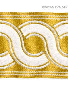 Scalamandre Trim Guilloche Embroidered Tape Brass