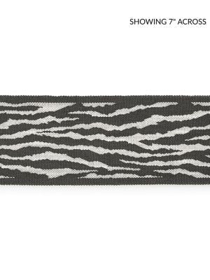 Tiger Tape Charcoal SCT33100003 by Scalamandre Designer Trim ISOLA INDOOR / OUTDOOR 100% POLYOLEFIN UNITED KINGDOM HEAVY DUTY Horizontal: 6.25" and Vertical: 3 - Swanky Fabrics -