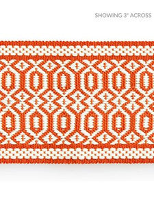Scalamandre Trim Tulum Diamond Tape Coral