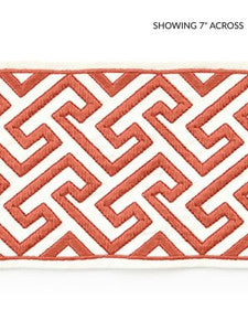 Scalamandre Trim Labyrinth Embroidered Tape Coral
