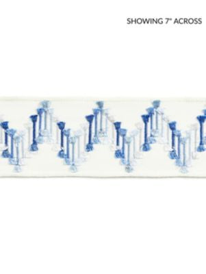 <p>Sayuri Embroidered Tape Blue Jay SCT33240003 by Scalamandre Trim</p><p><strong>Required Minimum Quantity Purchase: Fabrics by the yard 1 YARD MINIMUM </p><p>Book: PACIFICA</p><p>Content: 60% VISCOSE 40% RAYON</p><p>Origin: INDIA</p><p>Performance: LIGHT DUTY</p><p>Repeat: Horizontal: 4" and Vertical: </p><p>Width: 2.75</p>
