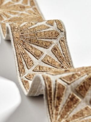 Milan Applique Tape Cork SCT33380003 by Scalamandre Trim THE METROPOLITAN MUSEUM OF ART 30% LINEN 30% COTTON 30% CORK 10% VISCOSE INDIA LIGHT DUTY Horizontal: 5.2" and Vertical: 0" 3 - Fabric Carolina -